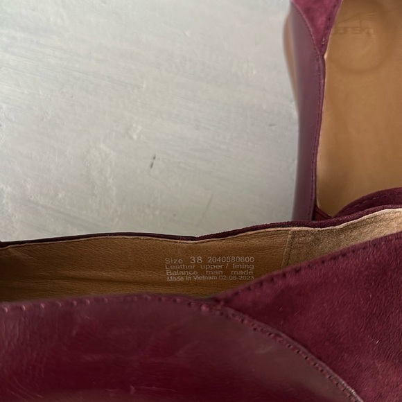 Dansko Lace Loafers Glazed Leather & Suede Slip-Ons Flats in Wine Size 38 7-7.5 - Picture 12 of 16